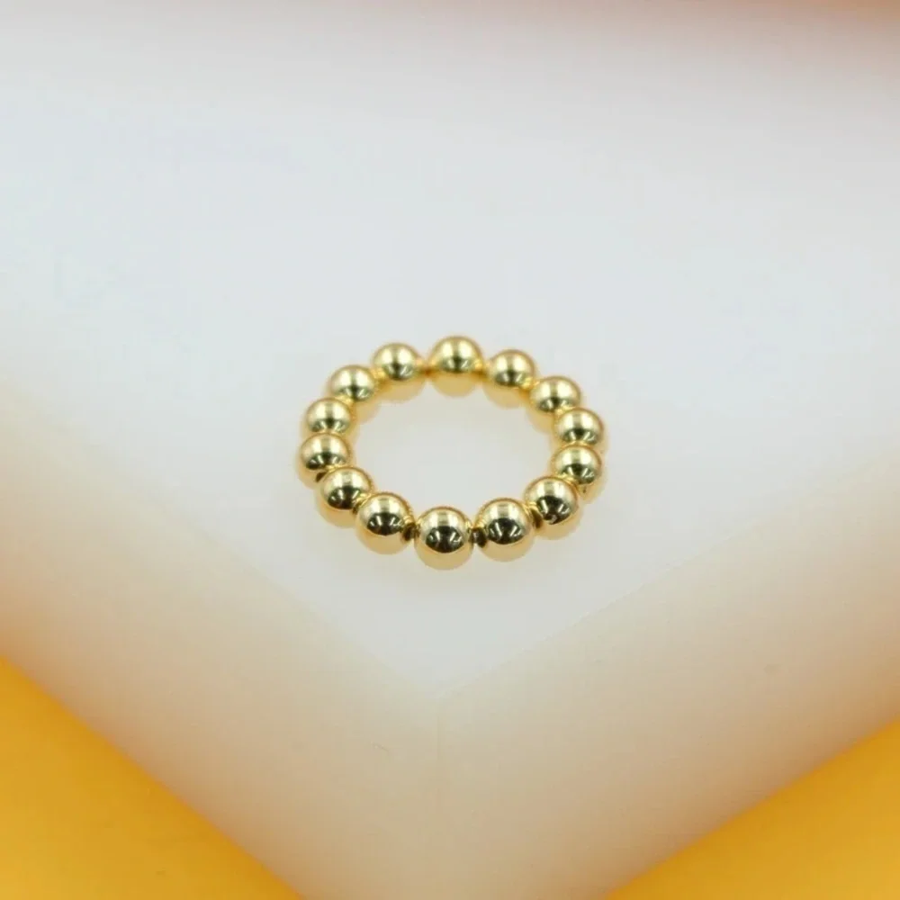 New 18K Gold Filled Beaded Ring Stackable‎ Handmade